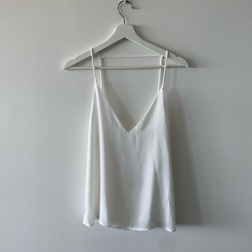 White backless blouse